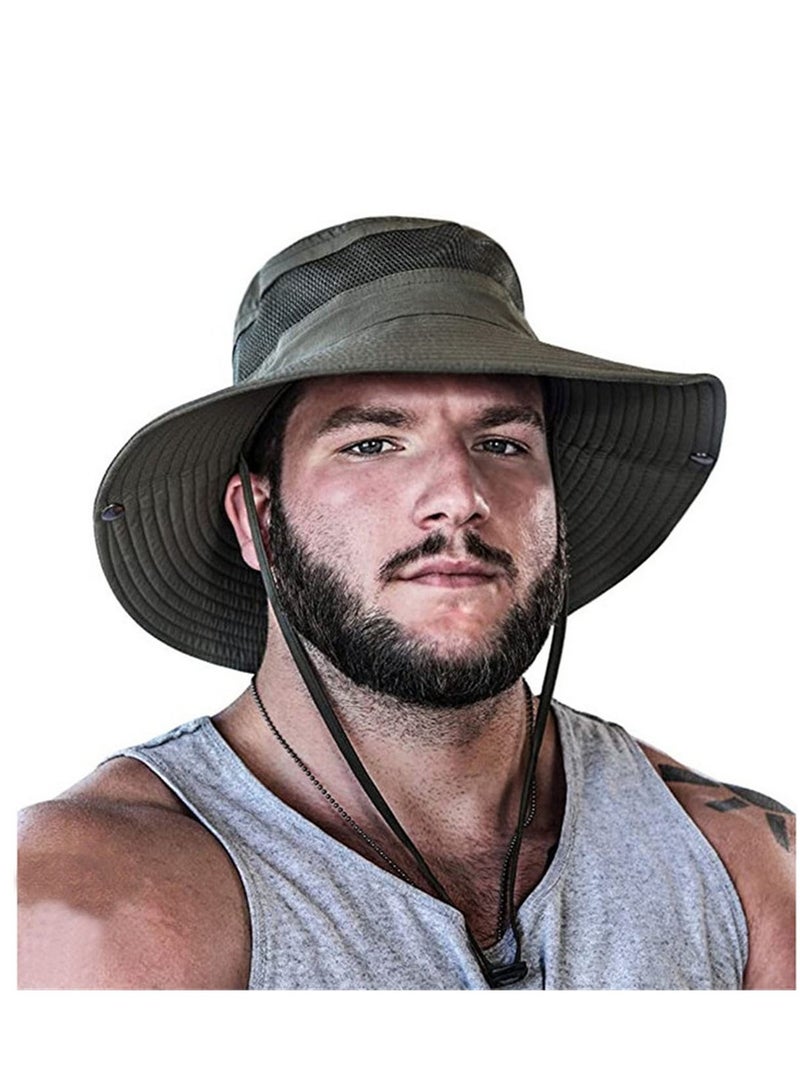 SYOSI Fishing Hats for Men Women Wide Brim Mens Summer Sun Hats Bucket Cap Outdoor Black 1 Top - Image 4