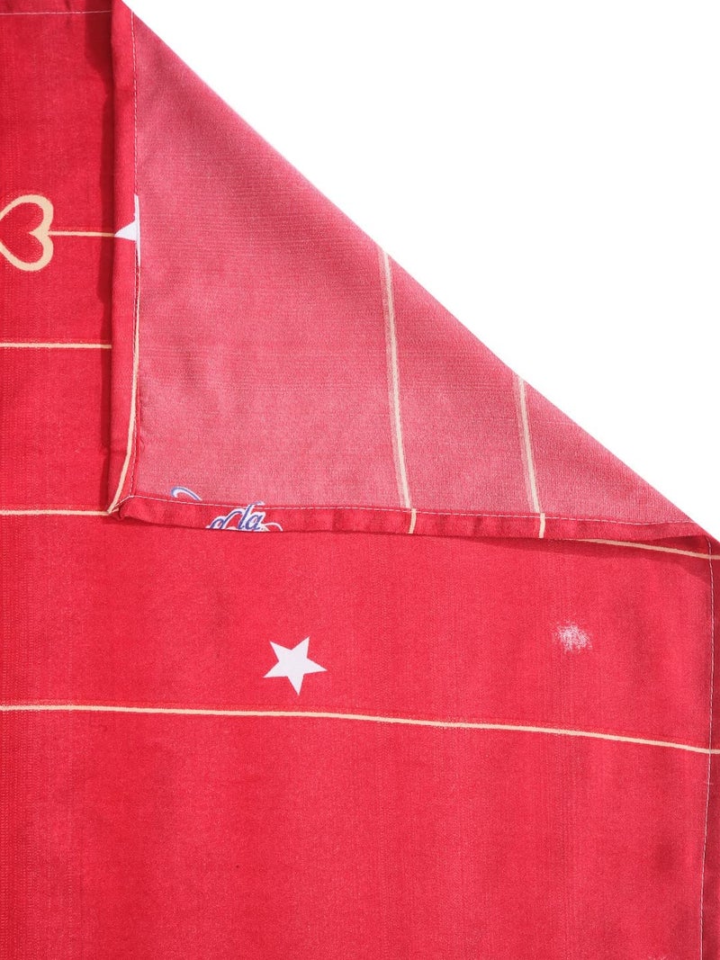 Fashion String 144 TC Microfibre Double Heart Cherry Red Double Bedsheet with 2 Pillow Covers - Image 5
