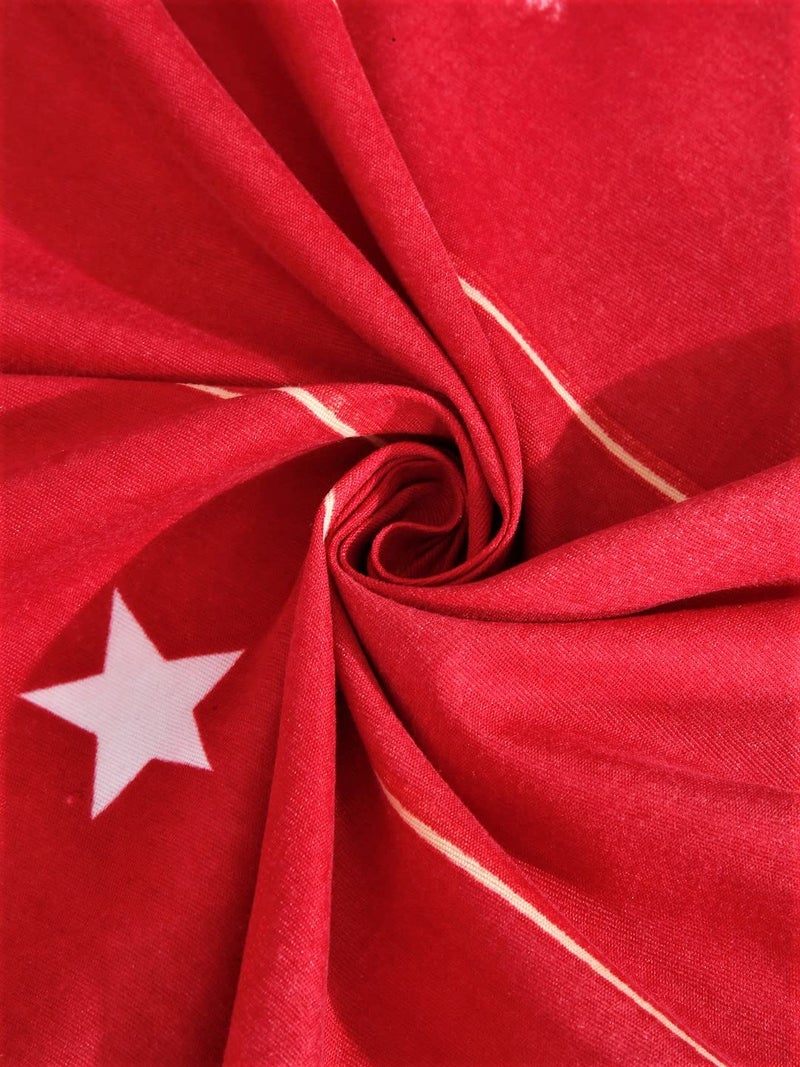 Fashion String 144 TC Microfibre Double Heart Cherry Red Double Bedsheet with 2 Pillow Covers - Image 4