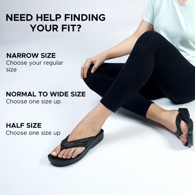 AEROTHOTIC Flip Flops for Women with Arch Support Plantar Fasciitis Orthopedic Cushioned Footbed Comfortable Non-Slip Sole with Padded Straps Dressy Casual Recovery Women Sandals (Dune Black, Size 8) - Image 3