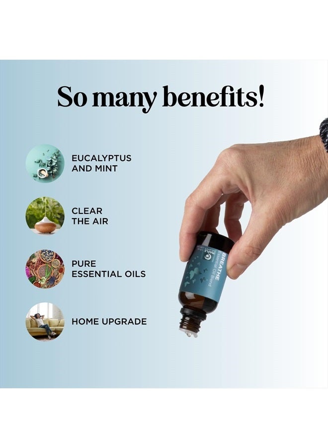 Maple Holistics Breathe Blend Essential Oil for Diffuser - Invigorating Breathe Essential Oil Blend with Eucalyptus Peppermint Tea Tree and Mint Essential Oils for Diffusers for Home and Shower Aromatherapy - Image 3