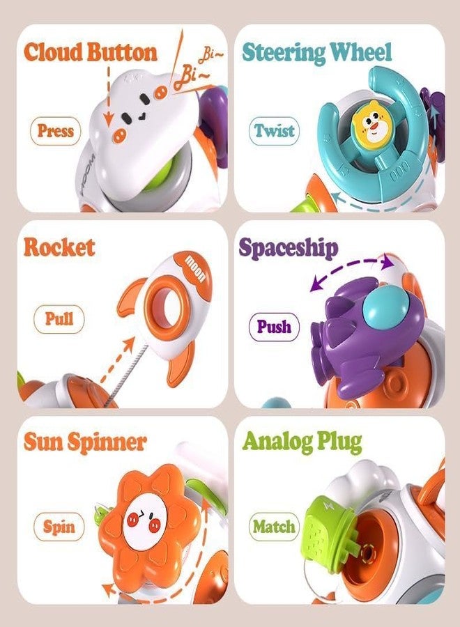 براند كونكور ألعاب مونتيسوري من ماركة كونكر، 6 في 1، ألعاب حسية للأطفال، لعبة تعليمية لفرز الأشكال، لعبة تكديس تفاعلية، لعبة تنمية المهارات الحركية الدقيقة (مكعب الصاروخ 6 في 1) - Image 4