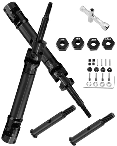 hopsupRC Stainless Steel Rear Drive Shaft CVD Front Axles Upgrades Part for 110 Slash 2WD VXLRustler 2WD VXLStampede 2WD VXLHoss 2WD VXL Upgrades More Powerful Black - Image 1