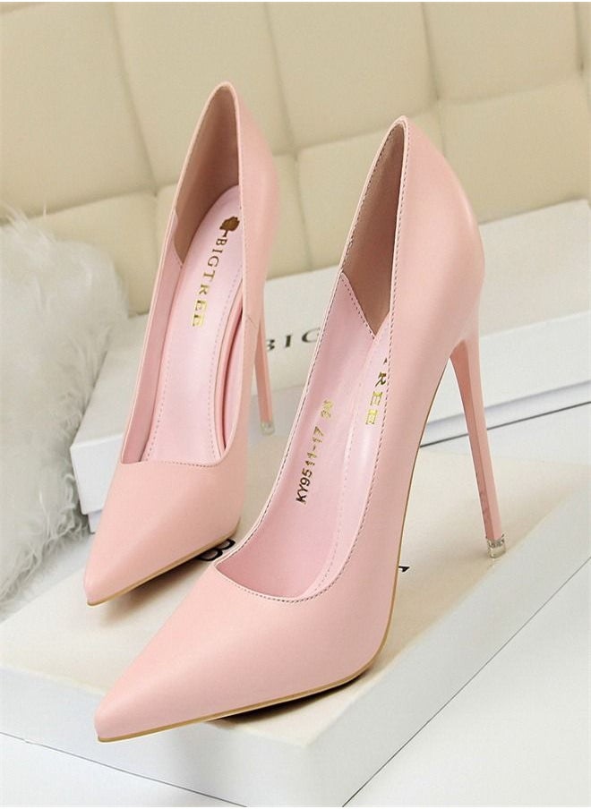 BIGTREE Fashion Simple High Heels 10.5CM Pink 