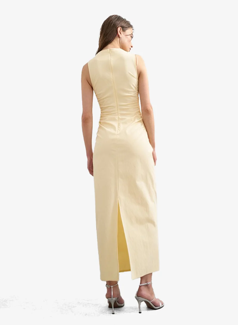 توب شوب Ruched Sl Midi Woven Dress