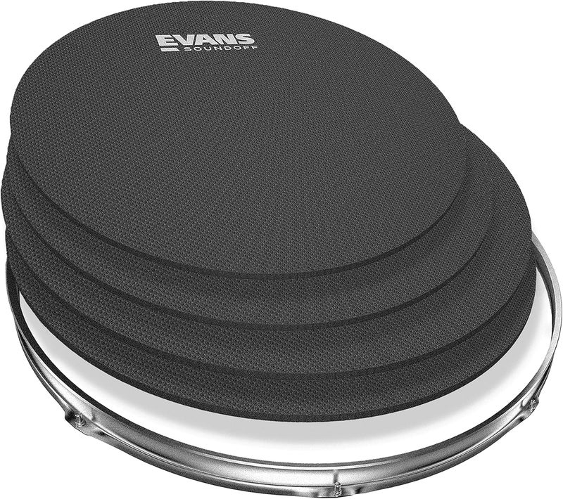 EVANS Soundoff Drum Mute Pads - Full Box Drum Pad Set - Drum Mutes Pack - 4 Tom/Snares - Great for Silencing Drum Kits to Practice - Standard Box Set - 4-Pack - Image 1