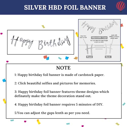 HK balloons 57Pcs Blue Theme Birthday Decoration Item kit Banner Blue Balloons for Birthday Decorations for Boys With Silver Confetti Balloon Chrome Balloon For Husband - Image 4