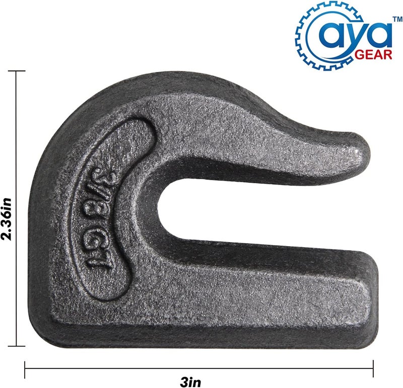 AYA GEAR Weld-on Grab Chain Hook 3/8-in Heavy Duty Tow Hook G70 Forged Steel (6Pcs) - Image 3