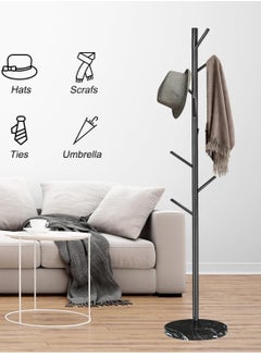 CityRiya-Long Coat Rack Freestanding Clothes Stand Garment Rack Clothes Rack Metal Coat Racks Hanger Stand Clothes Rail Stand Clothes Hanger Organizer with Marble Base for Hanging Clothes, Hats, Bags  - Image 3