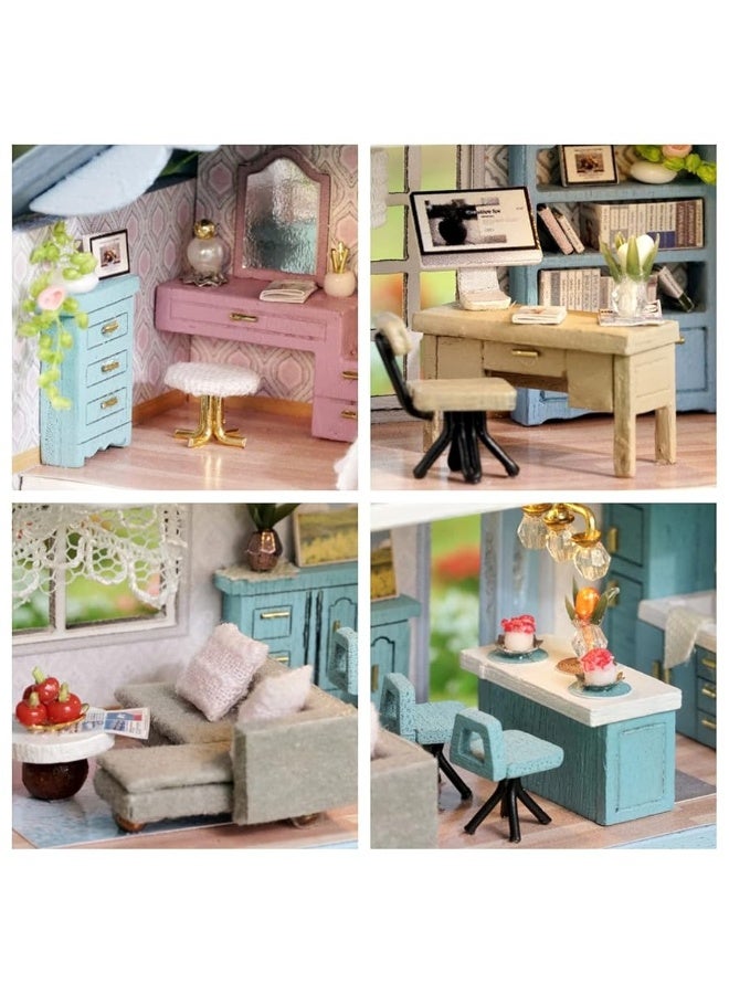 Kisoy Romantic and Cute Dollhouse Miniature DIY House Kit Creative Room Perfect DIY Gift for Friends, Lovers and Families (Molan House) - Image 4