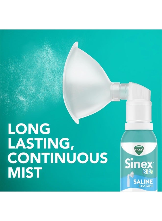Vicks Sinex Kids Saline Easy Mist, Drug Free Saline, Ages 1 Month+, Gently Clears and Soothes Everyday Stuffy Noses, Safe for Daily Use, 1.7 OZ - Image 5