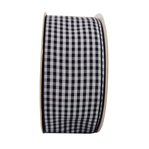 Micomon 1.5 Inch Blue and White Woven Edge 100% Polyester Gingham Ribbon 25 Yards Each Roll (1-1/2", Blue) - Image 5