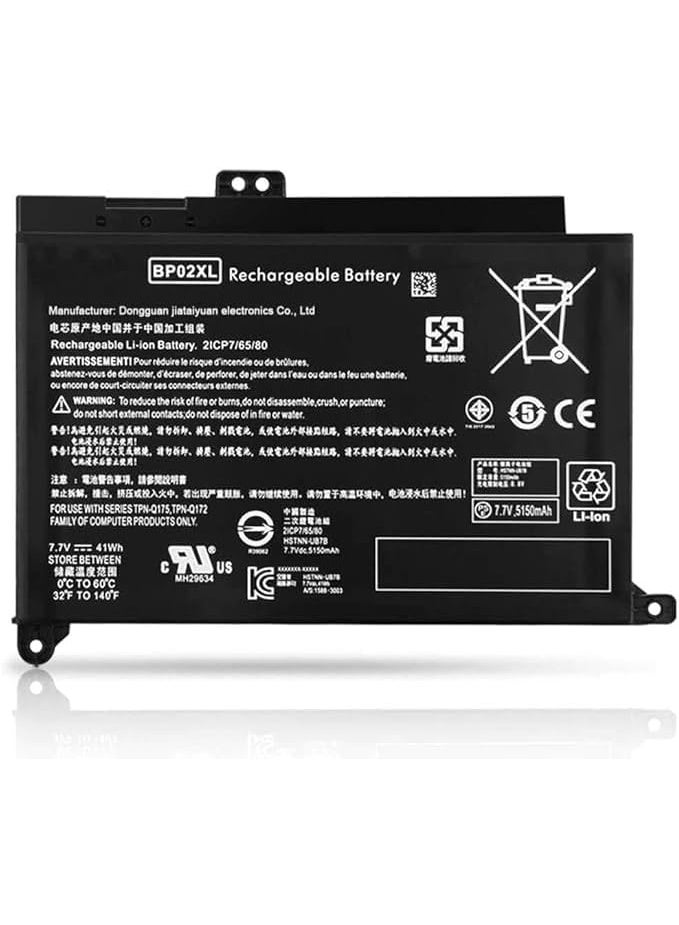 7.7V 41WH BP02XL BP02041XL HSTNN-UB7B HSTNN-LB7H TPN-Q172 battery compatible for HP PAVILION 15-AU000NE 15-AU000NL 15-AU000NR 15-AU000NT - Image 1