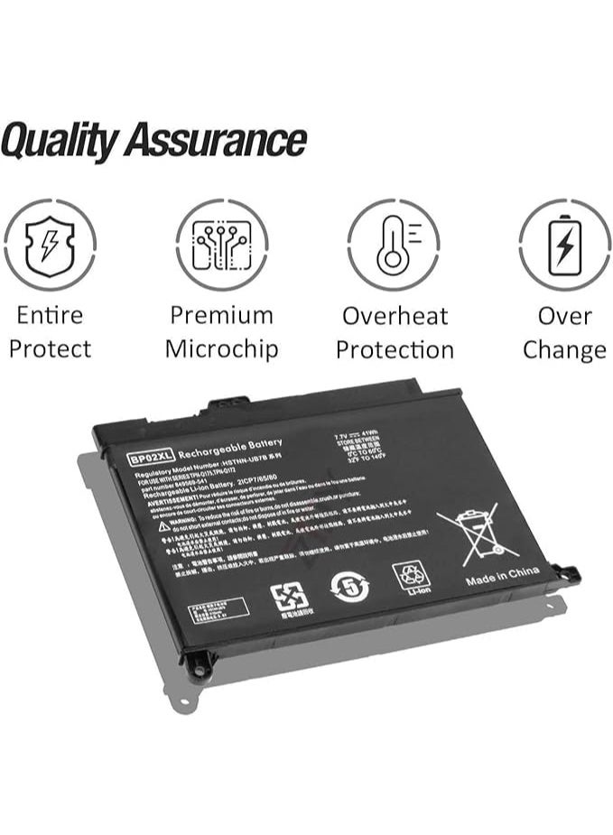 7.7V 41WH BP02XL BP02041XL HSTNN-UB7B HSTNN-LB7H TPN-Q172 battery compatible for HP PAVILION 15-AU000NE 15-AU000NL 15-AU000NR 15-AU000NT - Image 2