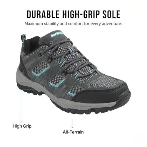 Northside Women's Monroe Low Hiking Shoe, Dark Gray/Dark Turquoise, 9 M US - Image 3
