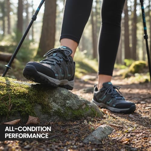 Northside Women's Monroe Low Hiking Shoe, Dark Gray/Dark Turquoise, 9 M US - Image 5