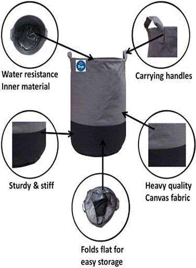 SKYLII Laundry Bag 45 L Durable and Collapsible Laundry storage Bag with Handles Clothes & Toys Storage Foldable Laundry Bag for Dirty Clothes Pack of 2 Pc Grey - Image 3