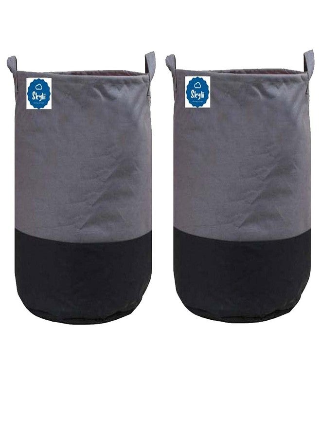SKYLII Laundry Bag 45 L Durable and Collapsible Laundry storage Bag with Handles Clothes & Toys Storage Foldable Laundry Bag for Dirty Clothes Pack of 2 Pc Grey - Image 1