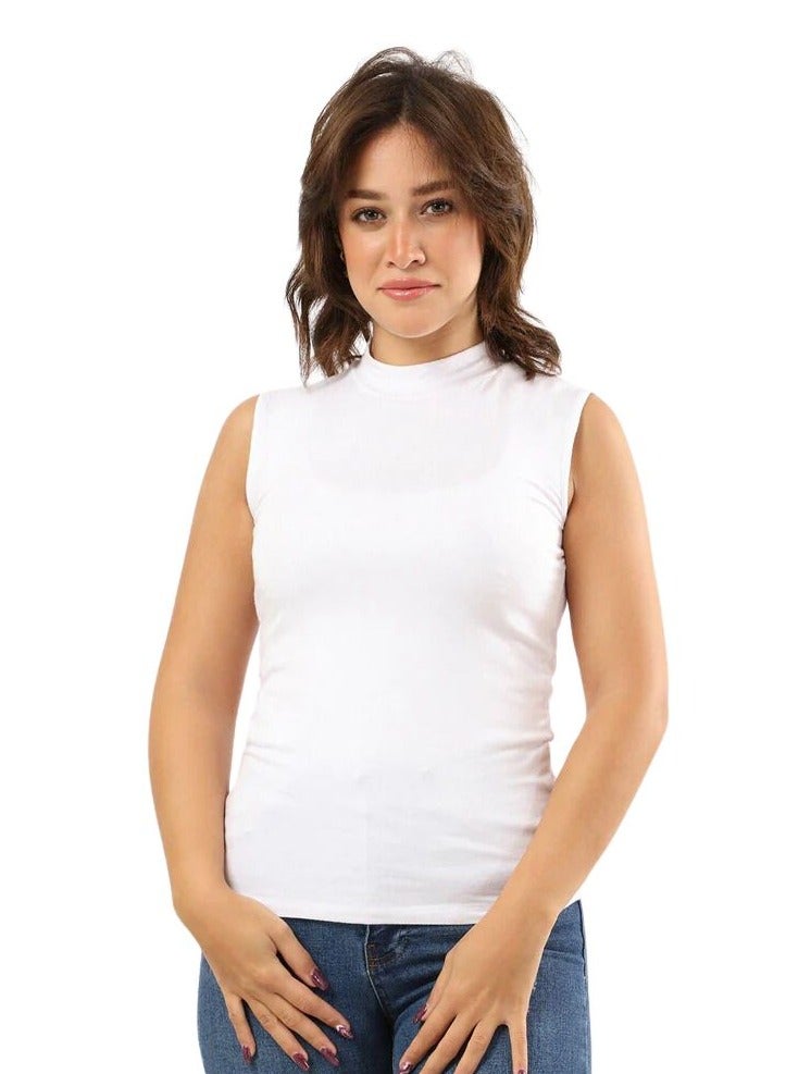 Karma Karma® Women Cut Top High Neck  White  - Image 1