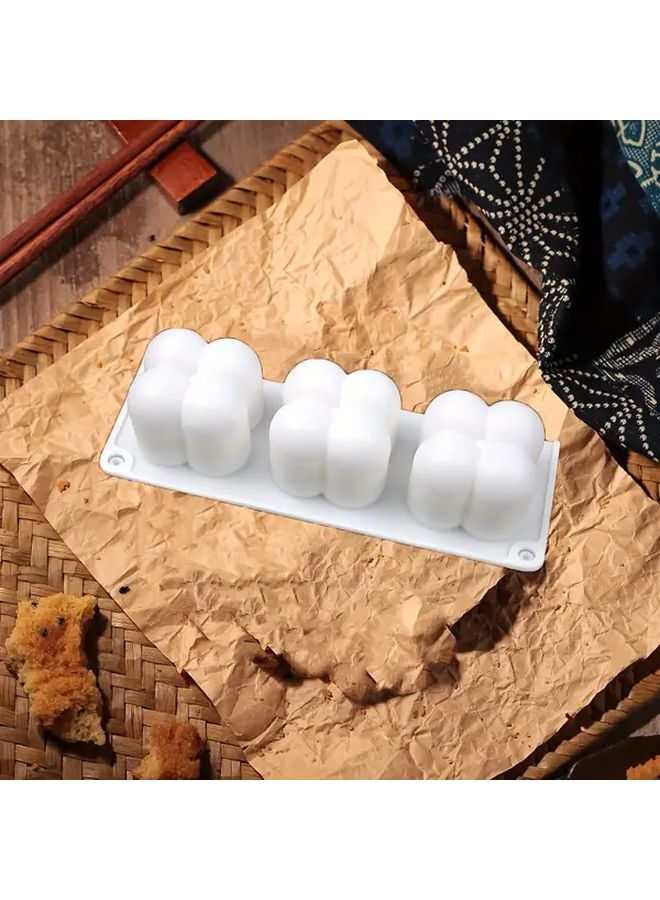 White Magic Cube 3 Hole Silicone Baking Mold Non Stick Heat Resistant 428F - Image 2