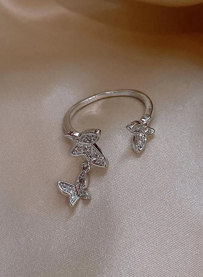 Take Two  Silver Butterfly Dangle Ring for Women | Best Price UAE