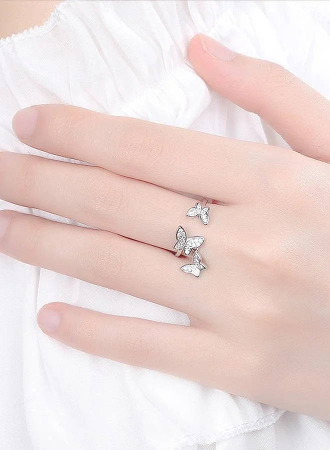 Take Two  Silver Butterfly Dangle Ring for Women | Best Price UAE