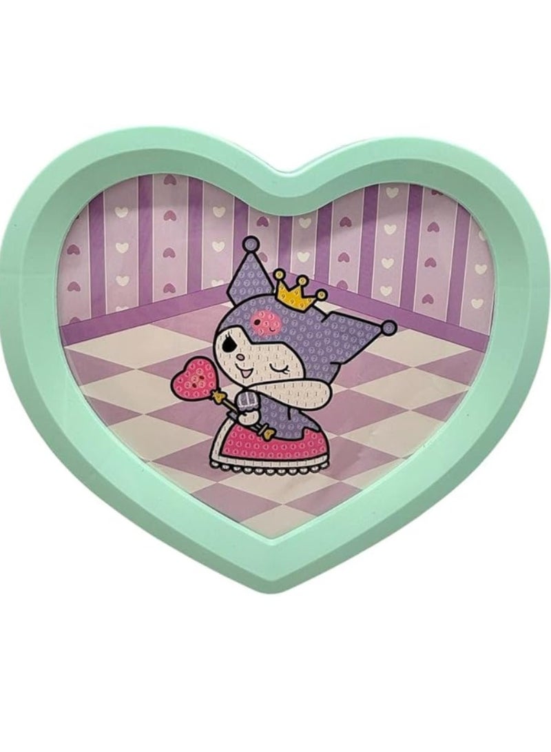 Heart Shaped Sequin Frame is a handmade art kit to create a multi-colored glitter masterpiece.  - Image 1