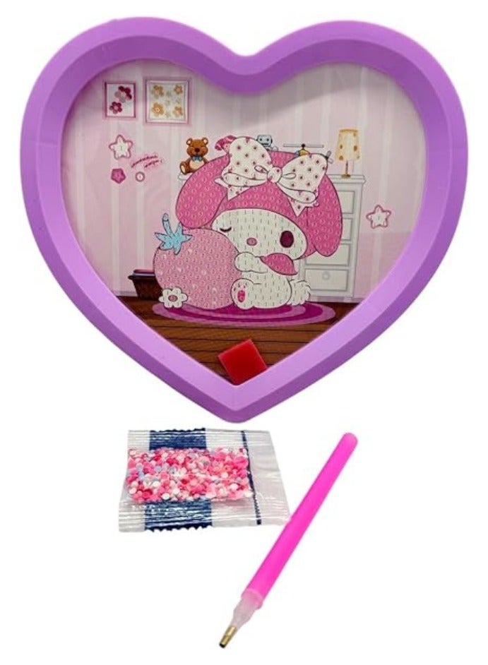 Heart Shaped Sequin Frame is a handmade art kit to create a multi-colored glitter masterpiece.  - Image 4
