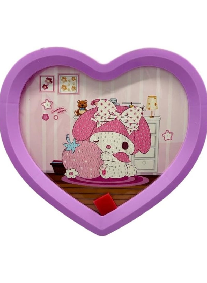 Heart Shaped Sequin Frame is a handmade art kit to create a multi-colored glitter masterpiece.  - Image 5