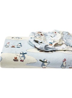 Eddie Bauer Eddie Bauer - Full Sheets, Cotton Flannel Bedding Set, Brushed for Extra Softness, Cozy Home Decor (Skating Penguin, 4 pcs, Full)  - Image 5