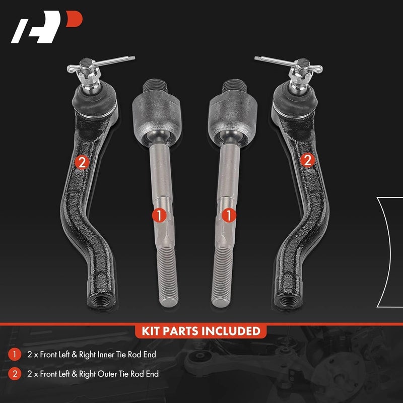 A-Premium Front Inner & Outer Tie Rod End Kit - Image 2