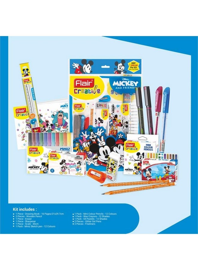 Flair Flair Creative Series Disney Mickey Mouse Stationery Kit | Combination of 58 Assorted Items | Smart Kit for Your Creative Need & Fun Learning | Ideal Gift Set for Kids | Pack of 1 - Image 3