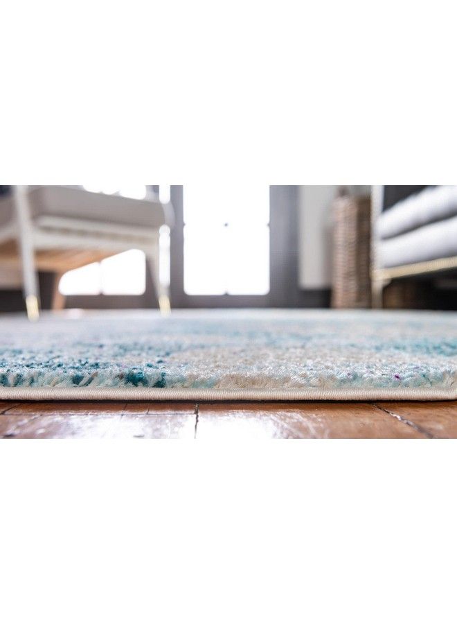 Unique Loom Positano Collection Coastal Modern Coral Lobster Shells Light Blue Runner Rug (2' X 7') - Image 5