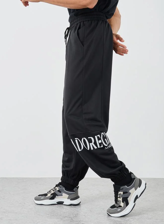 Styli Styli Oversized Joggers with Placement Print
