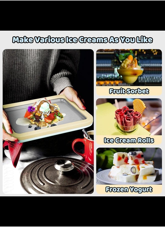 Generic - Ice Cream Roll Maker Rolled Ice Cream Machine, Sweet Spot Pan, Instant Cold Plate, Ideal for Making Rolled Ice Cream Soft Serve Slushies Frozen Yogurt Sorbet and Gelato - Image 1