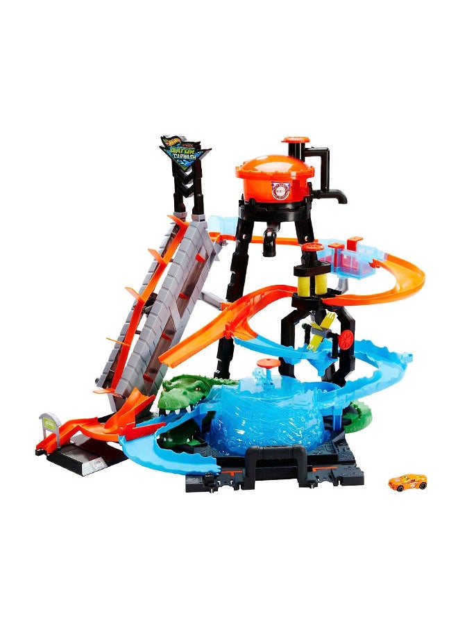 Hot Wheels Hw Color Shifters Ultimate Gator Car Wash Playset  - Image 1