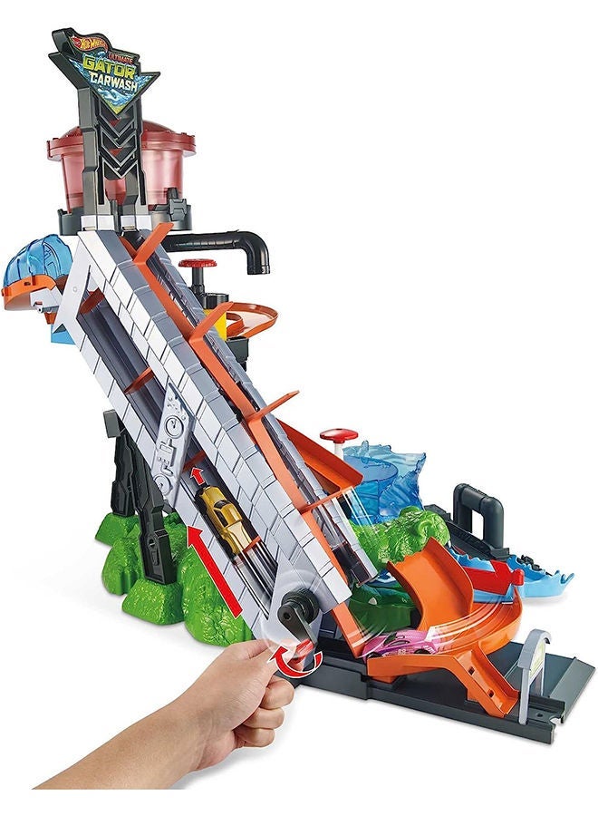 Hot Wheels مجموعة اللعب لغسل السيارات هيو كولور شيفترز ألتيميت غايتور - Image 3