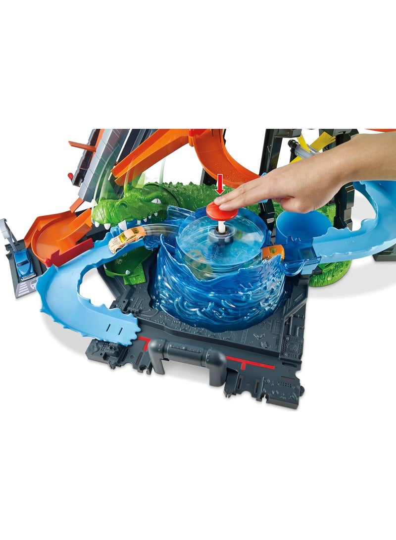 Hot Wheels مجموعة اللعب لغسل السيارات هيو كولور شيفترز ألتيميت غايتور - Image 4