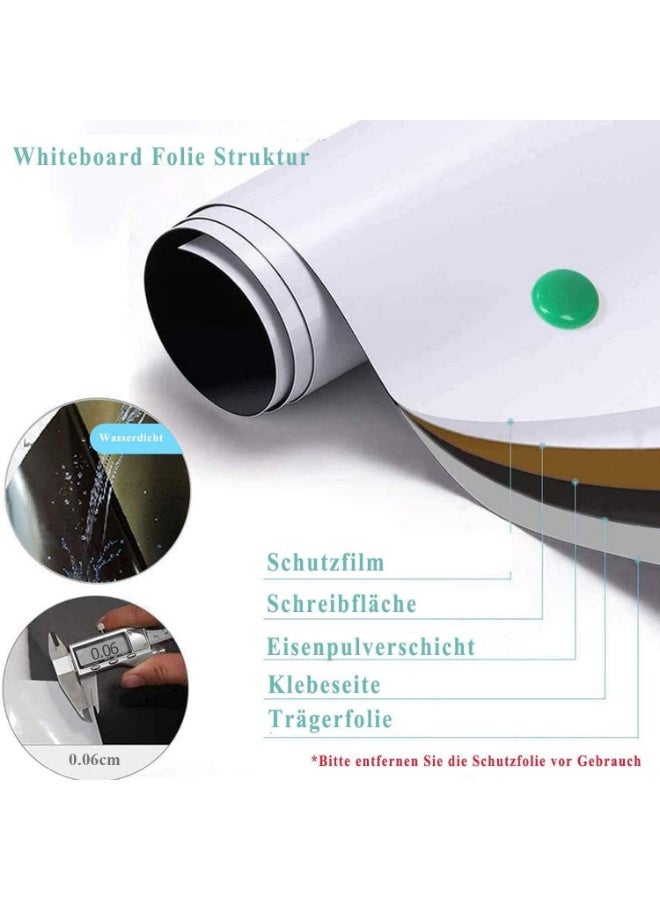 ورق لوح أبيض مغناطيسي، مقاس ٦٠ × ٩٠ سم، صفائح ألواح قابلة للمسح الجاف ذاتية اللصق للتركيب الذاتي، فيلم لوح أبيض يلصق على الحائط للمكتب والمنزل والمدرسة - Image 2