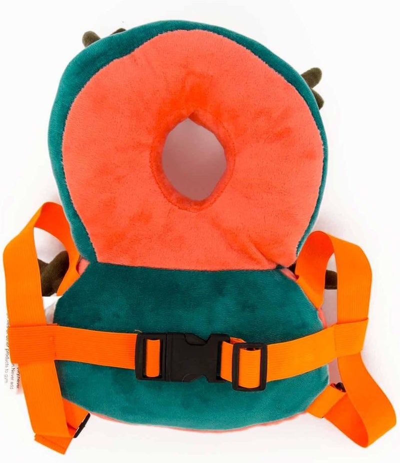 Baby Head Protection Pillow, Green and Orange, with Adjustable Straps, Toddler Learning to Walk - Image 2