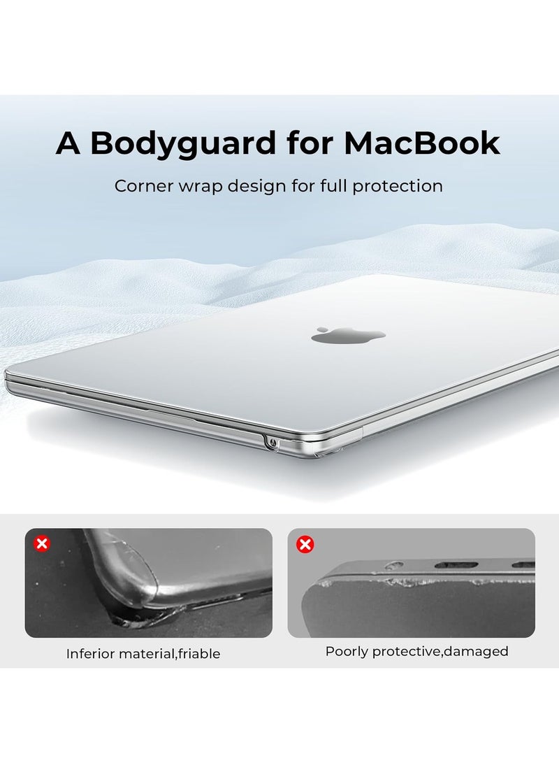 مافانز حافظة شفافة كريستالية لجهاز ماك بوك إير 13 بوصة إصدارات 2020/2019/2018 (موديلات M1/A1932/A2179/A2337) - غطاء حماية صلب ومتين من البلاستيك لجهاز ماك بوك إير M1 مقاس 13 بوصة - شفاف كريستالي - Image 4