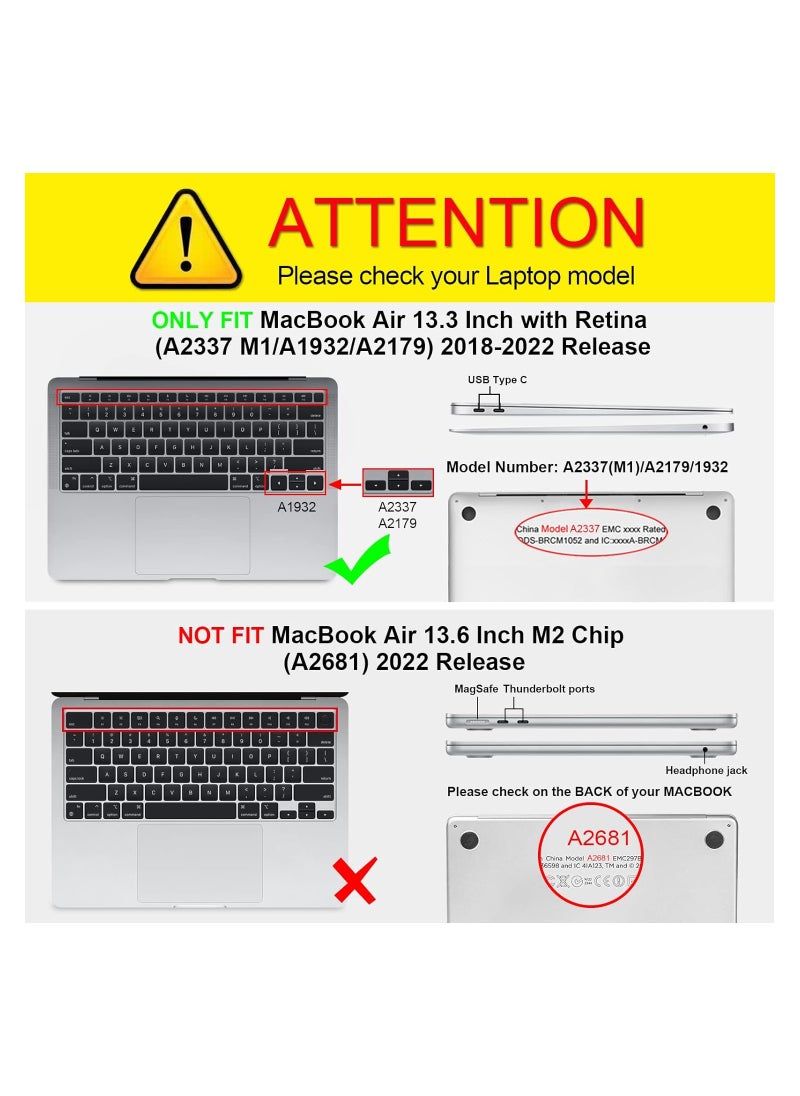 Mufaens Crystal Clear Casefor MacBook Air 13 Inch 2020/2019/2018 ReleaseA M1/A1932/A2179/A2337 - Protective Snap On Hard Shell Cover for New MacBook Air 13 Retina Display with Touch ID, Crystal Clear  - Image 2