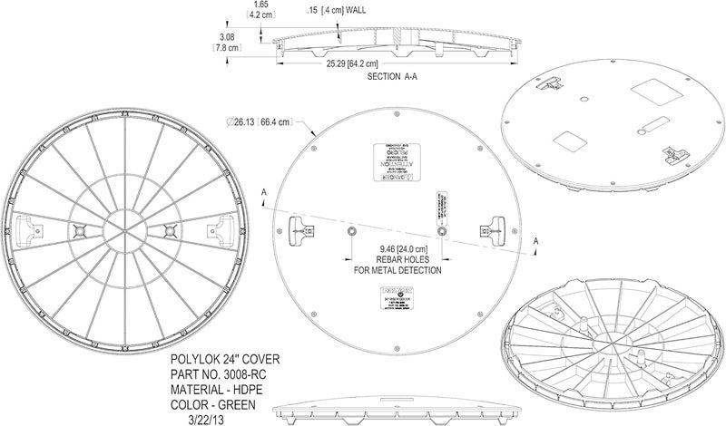 24" Septic Tank Cover/Lid (PN: 3008-RC)