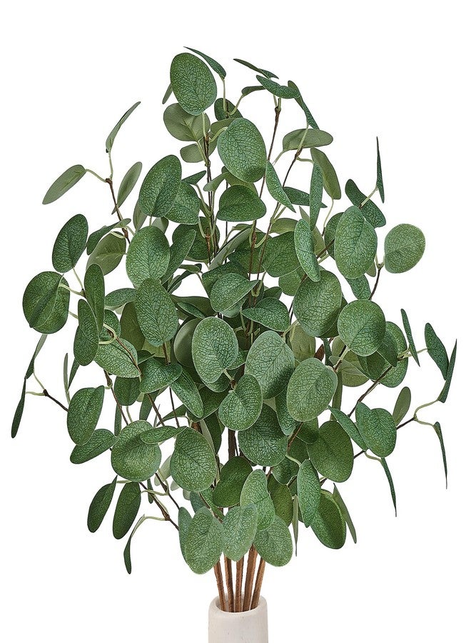 Bessol Artificial Eucalyptus Stems 24'' 5Pcs Fake Plants Greenery for Vase, Faux Eucalyptus Stems for Home Decor, Bathroom, Office, Coffee Table & Farmhouse Centerpiece Decorations - Image 1