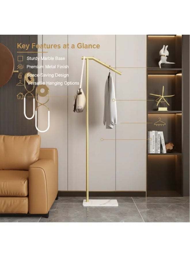 Y&D Metal Coat Rack Gold Coat Rack Freestanding  With Marble Base Floor-standing Coat Stand Floor Hanger 170CM - Image 3