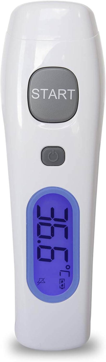 No Touch Infrared Forehead Thermometer NonContact Digital Thermometer Suitable for Baby and Adult Instant Temperature Checker Body Mode Thermometer White