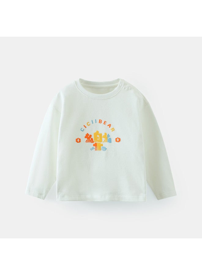 Baby T-shirt Autumn And Winter Base Layer Boys Round Neck T-shirt New Year Toddler Top Girls Base Layer - Image 4