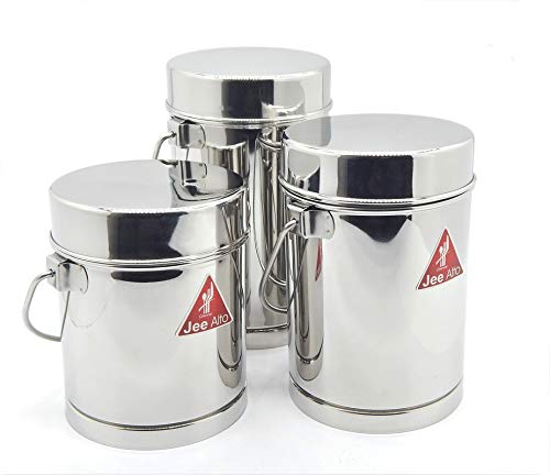 JEE ALTO Stainless Steel 2 in 1 Multipurpose Milk Can/Chutney n Sambhar Barni With Steel Inner Separator Medium (Cup : 300 ml + Dabba: 1550 ml) - Image 3
