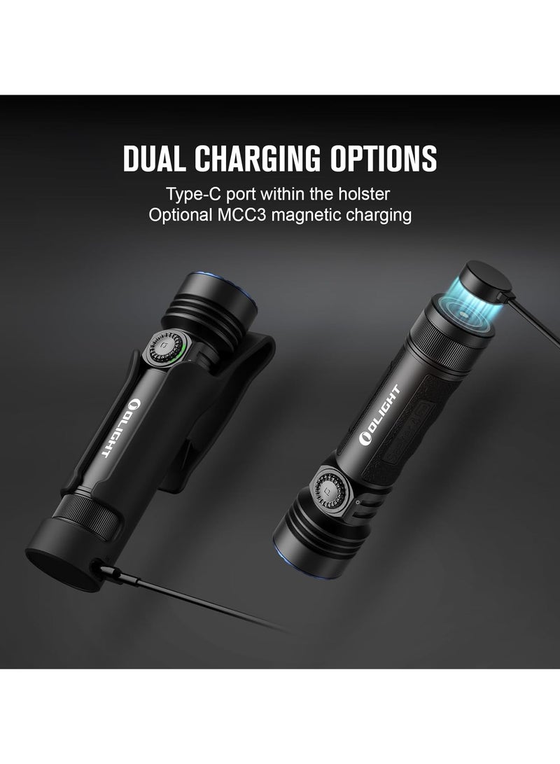 أولايت مصابيح قابلة لإعادة الشحن 4600 لومن ضوء ساطع عالي القوة مع حافظة USB C مقاومة للماء IPX8 للطوارئ والتخييم والبحث - Image 4