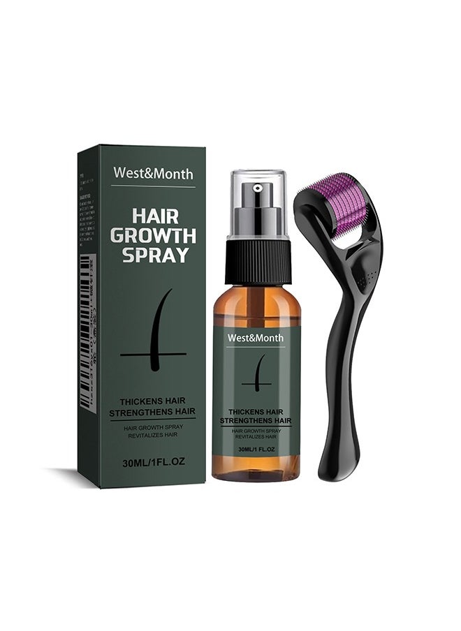 West&Month Beard Growth And Hair Regrowth Spray 30 ML With MicroNeedle Roller  - Image 2